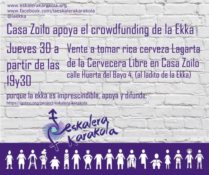 Casa Zoilo apoya nuestro Crowdfunding!Vente a tomar una caña!