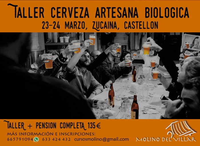 Taller Cerveza Artesana y Biológica Molino del Villar 23-24 de marzo