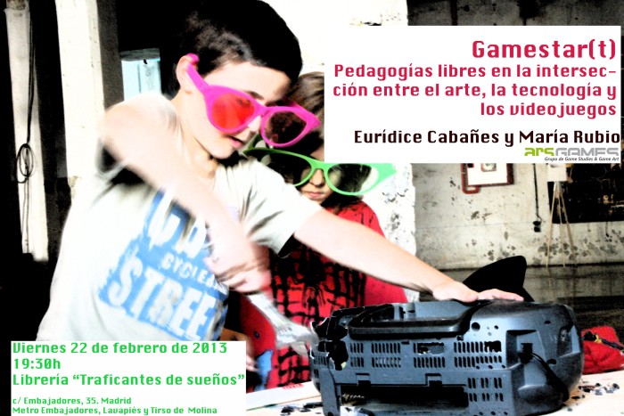 Presentación del libro GAMESTAR(T): Pedagogías libres en la intersección entre el arte, la tecnología y los videojuegos en Traficantes de sueños (Madrid)